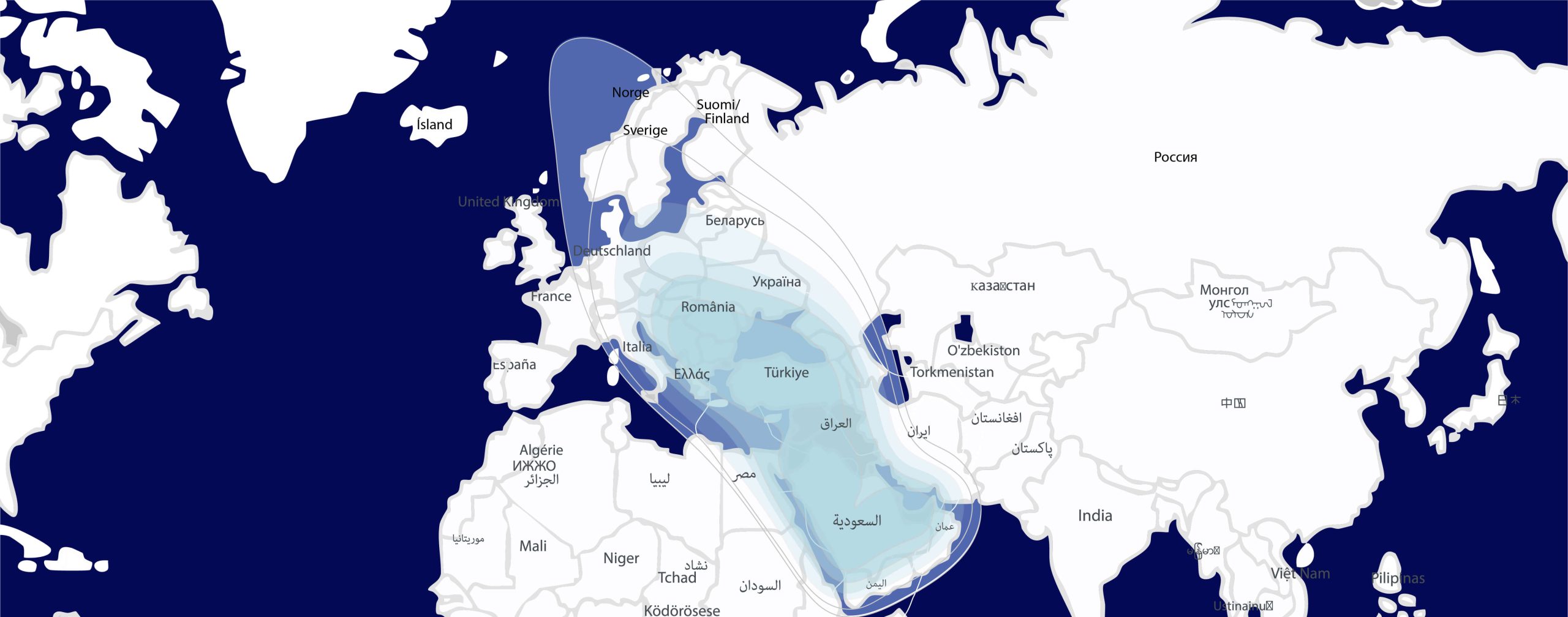 Coverage map - Middle East